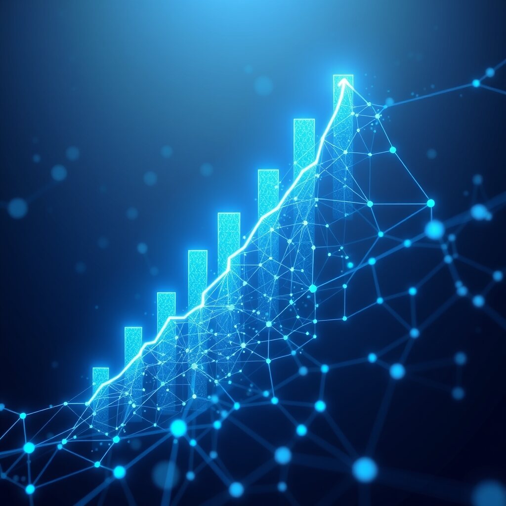 Abstract data flow visualization of organic SEO traffic